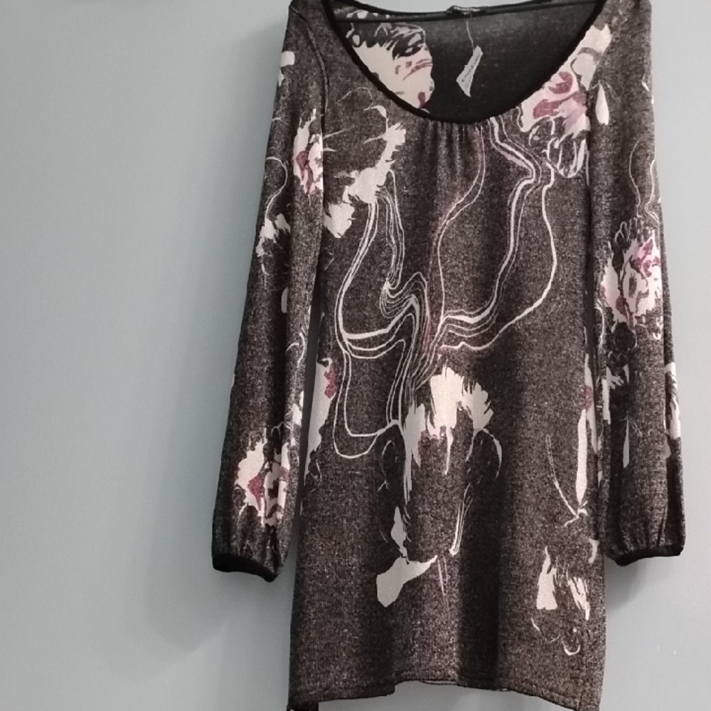 NWT Bebe Black and Pink Long Sleeve Dress Size Small - Picture 1 of 6